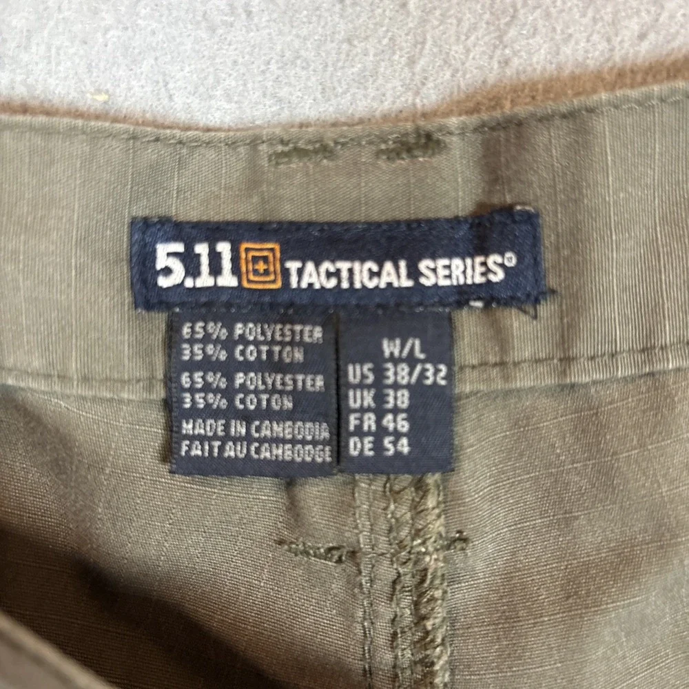 5.11 Tactical Series Cargo Pants Canvas Olive Double Knee Men's Size 38X32